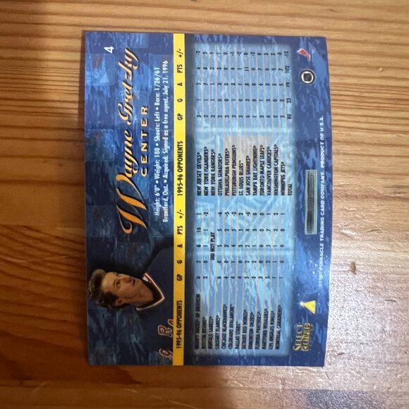 WAYNE GRETZKY 1996-97 PINNACLE SELECT CERTIFIED #4 RANGERS WITH PROTECTIVE FILM - Picture 2 of 2